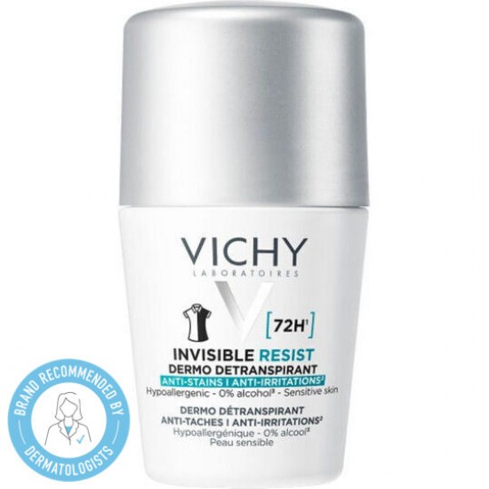 Vichy Deo Invisible Resist Deodorant Roll-On 72h, Αποσμητικό Κατά των Λεκέδων & των Ερεθισμών 50ml Vichy Deo Invisible Resist Deodorant Roll-On 72h, Αποσμητικό Κατά των Λεκέδων & των Ερεθισμών 50ml