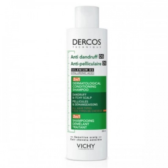 Vichy Dercos Anti-Dandruff DS 2in1 Σαμπουάν & Conditioner Κατά της Πιτυρίδας για Όλους τους Τύπους Μαλλιών 200ml