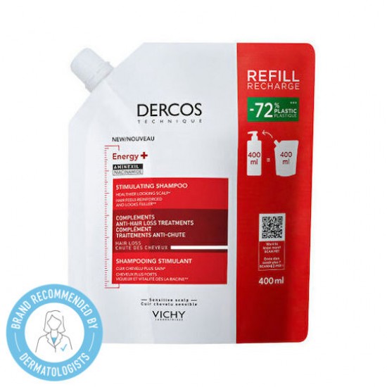 Vichy Dercos Energy+ Δυναμωτικό Σαμπουάν κατά της Τριχόπτωσης Refill 400ml