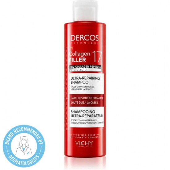 Vichy Dercos Collagen Filler 17 Ultra-Repairing Shampoo Επανορθωτικό Σαμπουάν Μαλλιών κατά του Σπασίματος 200ml Vichy Dercos Collagen Filler 17 Ultra-Repairing Shampoo Επανορθωτικό Σαμπουάν Μαλλιών κατά του Σπασίματος 200ml