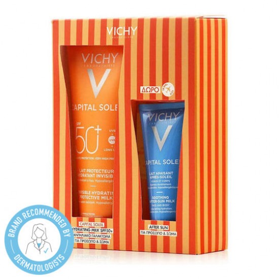 Vichy Promo Capital Soleil Ενυδατικό Αντηλιακό Γαλάκτωμα Σώματος SPF50+ 300ml & Δώρο After Sun Καταπραϋντικό Γαλάκτωμα για Πρόσωπο & Σώμα 100ml