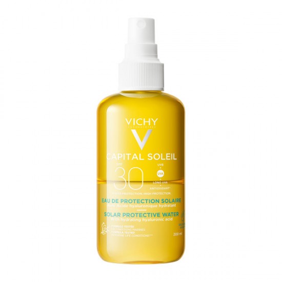 Vichy Capital Soleil Hydrating SPF30 Protective Solar Water, Αντηλιακό Νερό Προστασίας για Ενυδάτωση με Υαλουρονικό Οξύ 200ml