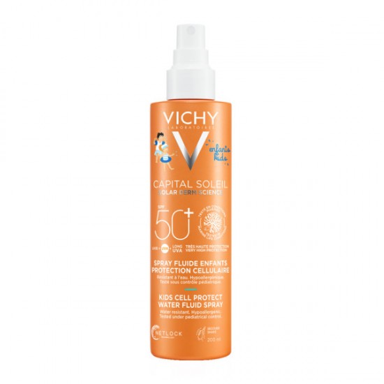 Vichy Capital Soleil Cell Protect Water Fluid Spray SPF50+, Παιδικό Αντηλιακό Spray 200ml
