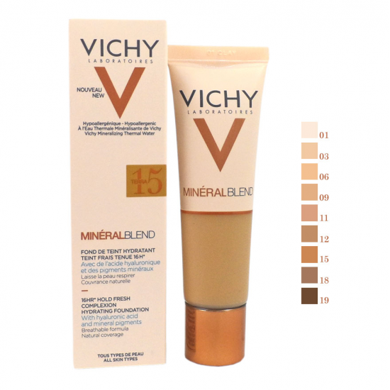  Vichy Mineralblend Fond De Teint Hydratant 15 Terra 30ml