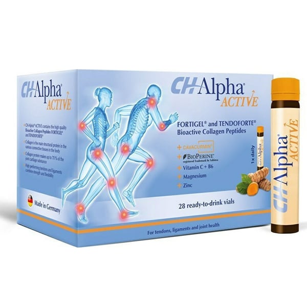 CH-Alpha Active Fortigel & Tendoforte Bioactive Collagen Peptides, Βιοενεργά Πεπτίδια κολλαγόνου & Γρήγορη Ανάρρωση Από τις Βλάβες, 28 Φιαλίδια x 30ml