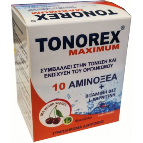 Medichrom Tonorex Maximum Ειδικό Συμπλήρωμα Διατροφής Με Γευση Κεράσι 15 φακελίσκοι 
