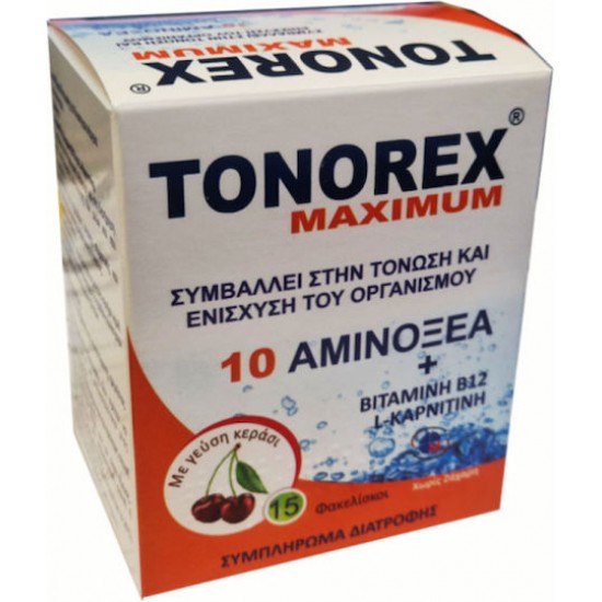Medichrom Tonorex Maximum Ειδικό Συμπλήρωμα Διατροφής Με Γευση Κεράσι 15 φακελίσκοι 