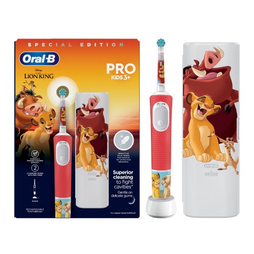 Oral- B Vitality Pro Kids 3+ Ηλεκτρική Οδοντόβουρτσα Lion King Με Θήκη Ταξιδίου, Για Παιδιά 3+ Ετών Oral- B Vitality Pro Kids 3+ Ηλεκτρική Οδοντόβουρτσα Lion King Με Θήκη Ταξιδίου, Για Παιδιά 3+ Ετών