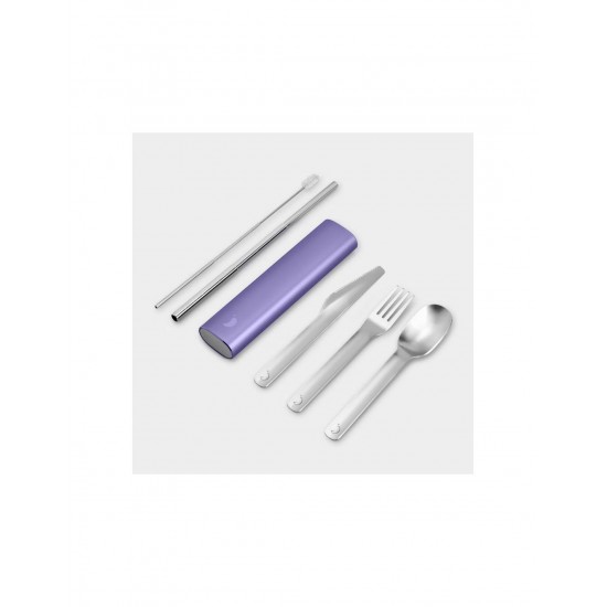 Chilly's Cutlery Set Lavender Σετ Μαχαιροπήρουνων & Καλαμάκι