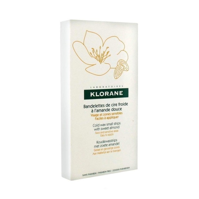 Klorane Cold Wax Small Strips with Sweet Almond, 6 Διπλές Ταινίες