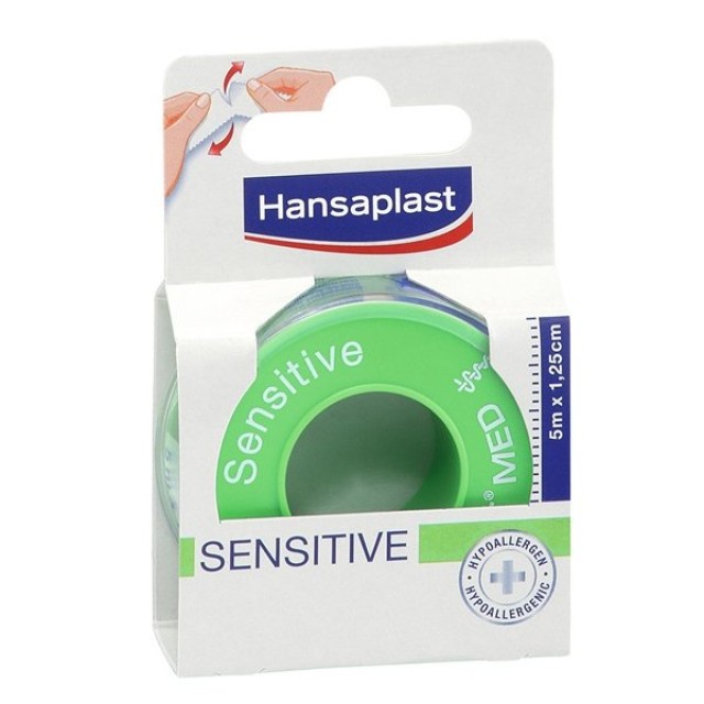 Hansaplast Αυτοκόλλητη Επιδεσμική Ταινία Sensitive 1,25cm x 5m