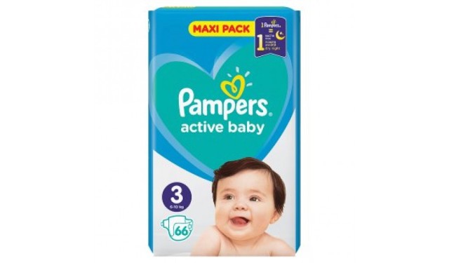 Pampers Active Baby  No3 Midi 6-10kg Πάνες 66τεμ