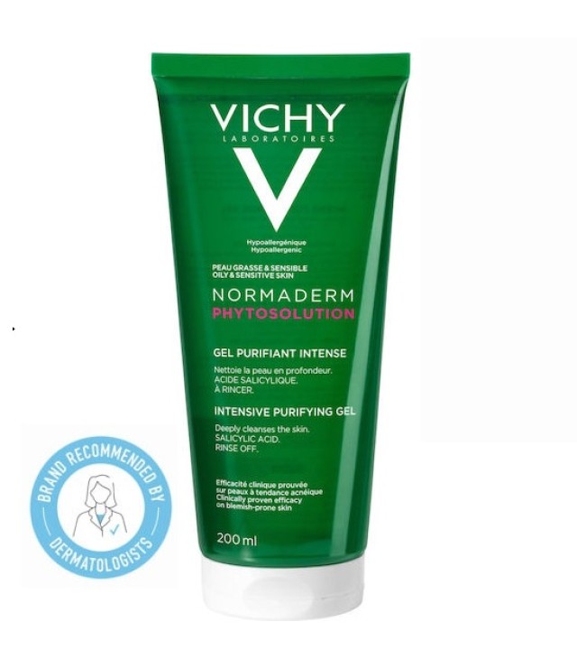 Vichy Normaderm Phytosolution Gel Καθαρισμού Προσώπου για Λιπαρές επιδερμίδες με Τάση Ακμής 200ml