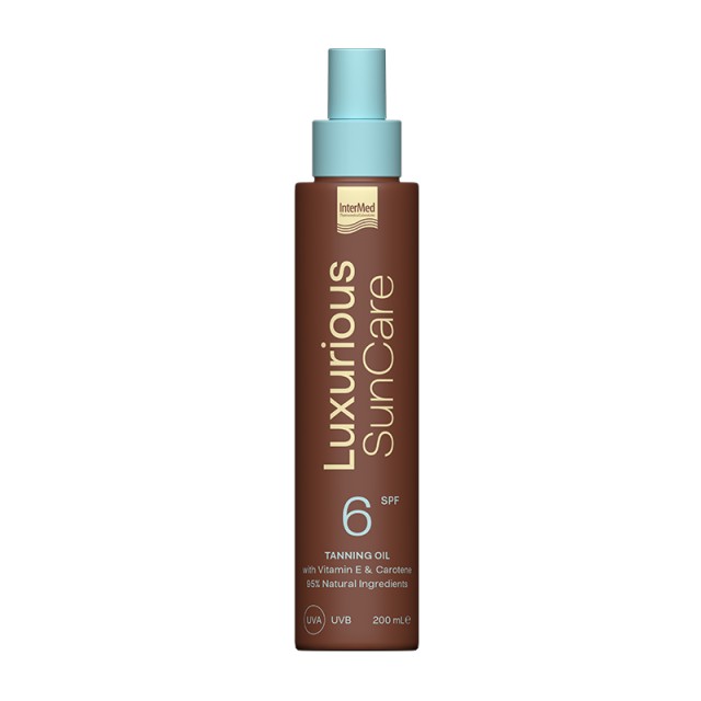 Intermed Luxurious SunCare Tanning Oil SPF6, Ξηρό Λάδι για Γρήγορο Μαύρισμα 200ml