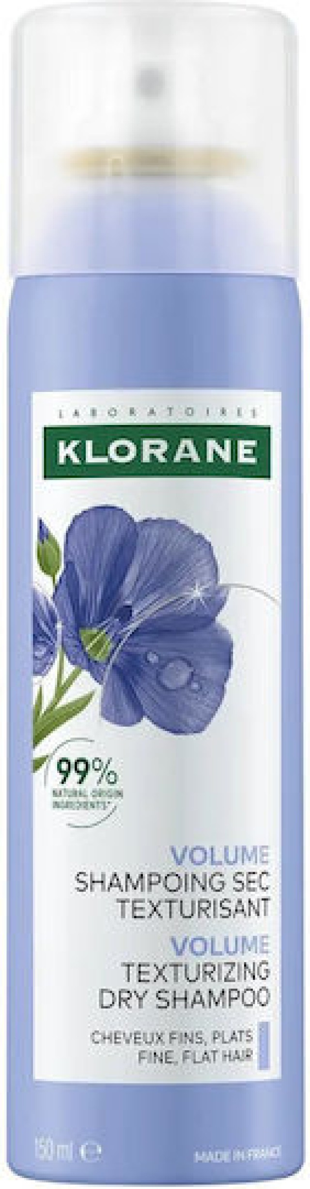Κlorane Volume Texturizing Dry Shampoo Ξηρό Σαμπουάν για Όγκο & Yφή με Λινάρι 150ml