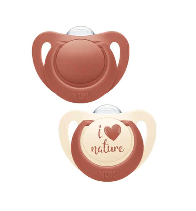 Nuk For Nature Πιπίλες Σιλικόνης 0-6m, Χρώμα Κόκκινο 2τμχ