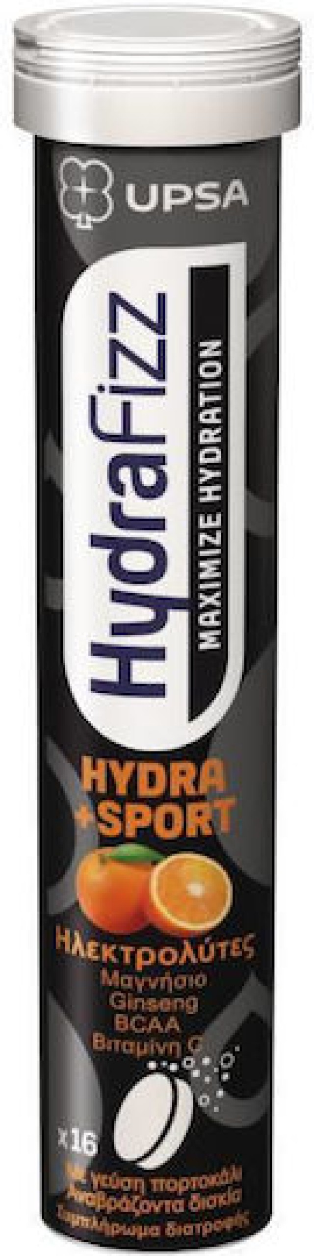 Upsa Hyrdrafizz Ηλεκτρολύτες Hydra + Sport Με Γεύση Πορτοκάλι 16 αναβράζοντα Δισκία