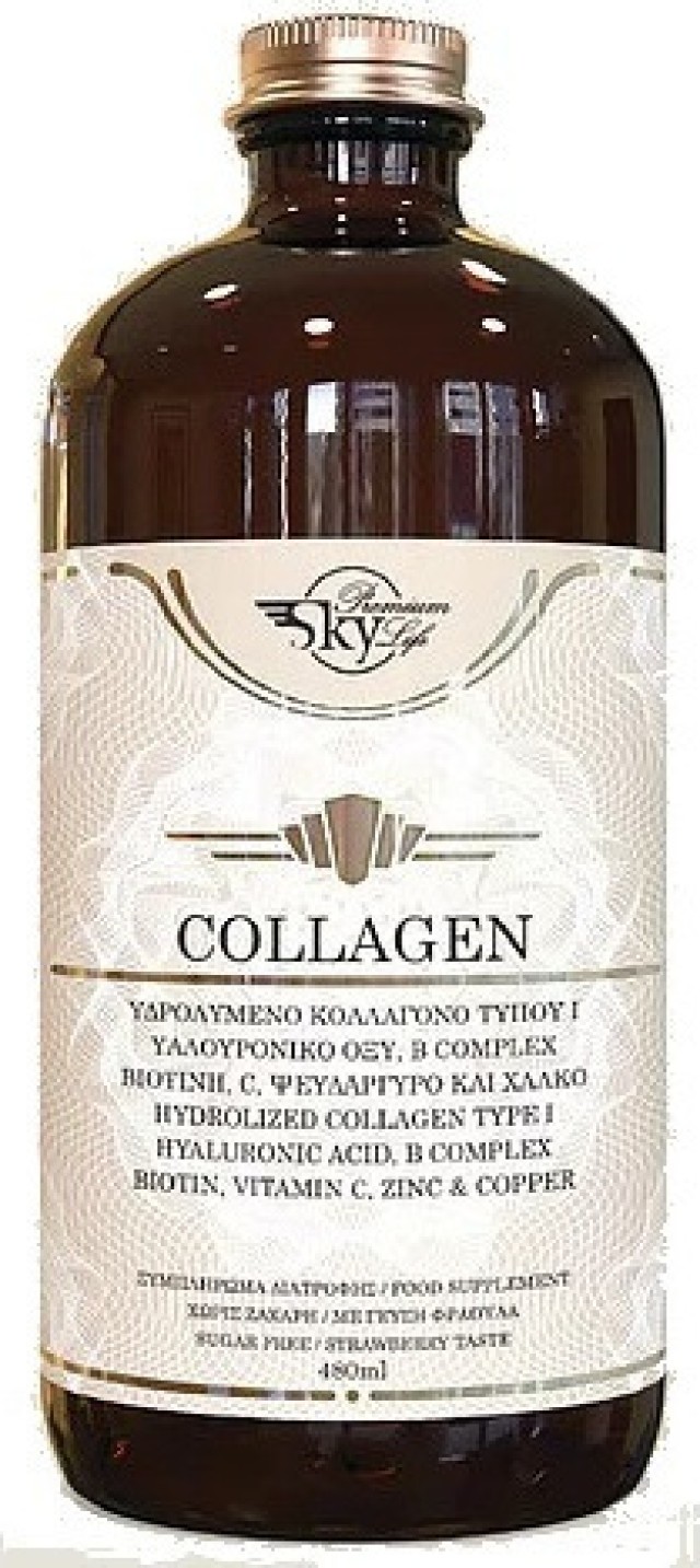 Sky Collagen Υδρολυμένο Κολλαγόνο Τύπου I Γεύση Φράουλα 480ml