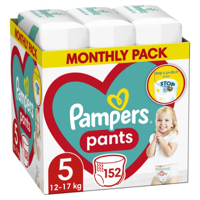 Pampers Active Baby Pants No5 12-17kg Πάνες - Βρακάκι 152τεμ (Monthly Pack)