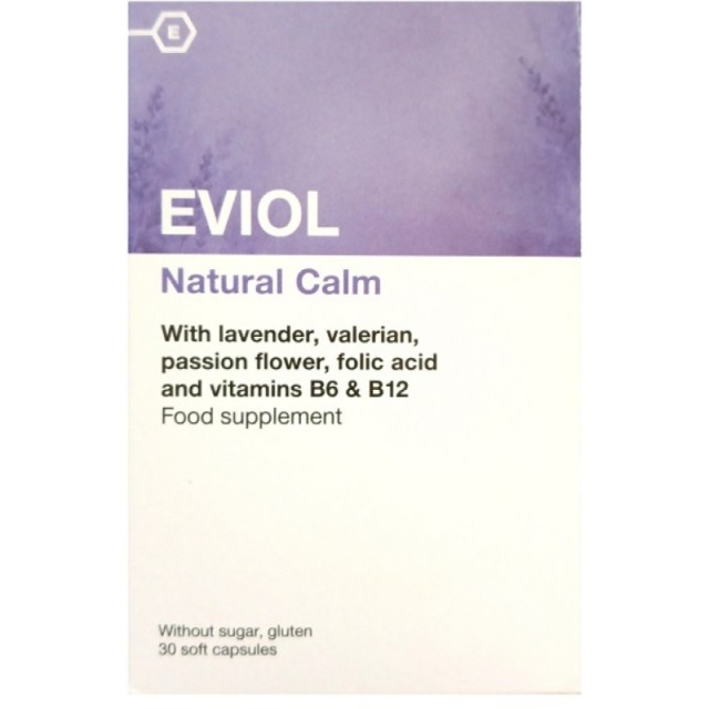 Eviol Natural Calm με Λεβάντα, Βαλεριάνα & Πασσιφλόρα 30 μαλακές κάψουλες