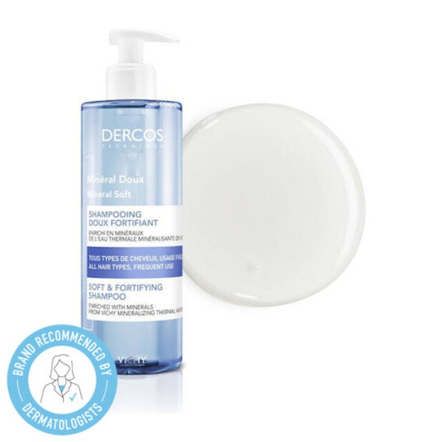 Vichy Dercos Mineral Doux Απαλό & Τονωτικό Σαμπουάν 400ml 