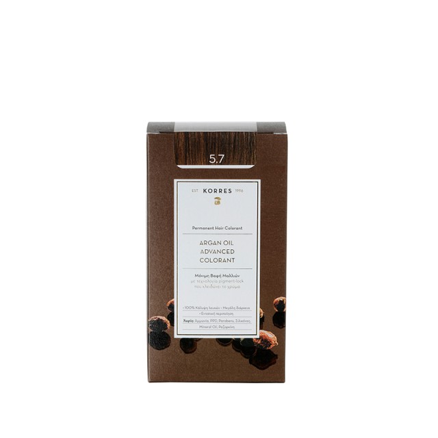Korres Argan Oil Advanced Colorant N5.7 Chocolate, Βαφή Μαλλιών Χρώμα Σοκολατί