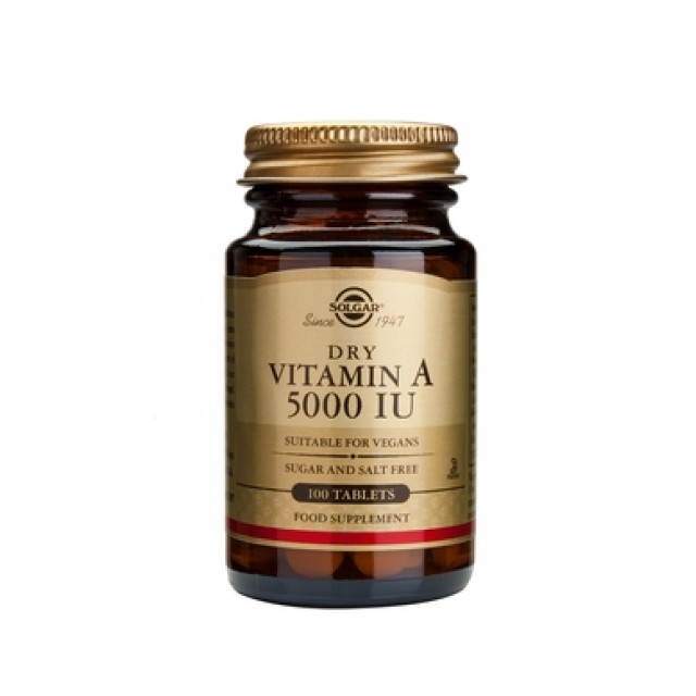 Solgar Vitamin A 5000IU, Συμπλήρωμα Διατροφής 100 Ταμπλέτες