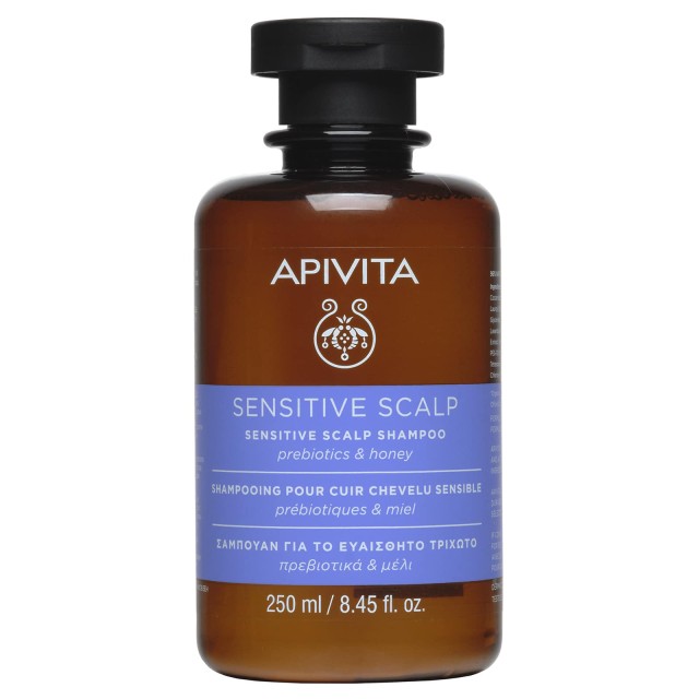 Apivita Shampoo Sensitive Scalp, Σαμπουάν για Ευαίσθητο Τριχωτό με Πρεβιοτικά & Μέλι 250ml