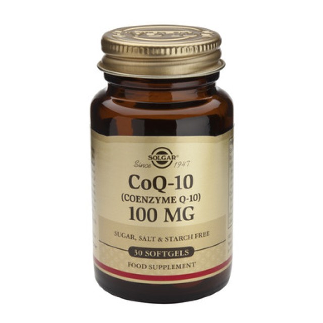 Solgar Coenzyme Q-10 100mg 30Softgels. Αυξάνει την παραγωγή κυτταρικής ενέργειας