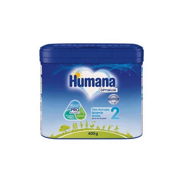 Humana 2 Optimum Γάλα σε Σκόνη Δεύτερης Βρεφικής Ηλικίας για Μετά τον 6ο Μήνα, 400gr