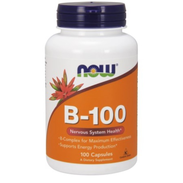 Now Foods B100 Complex, Συμπλήρωμα Διατροφής Βιταμίνη Β-100, Υγεία Νευρικού Συστήματος 100 Κάψουλες