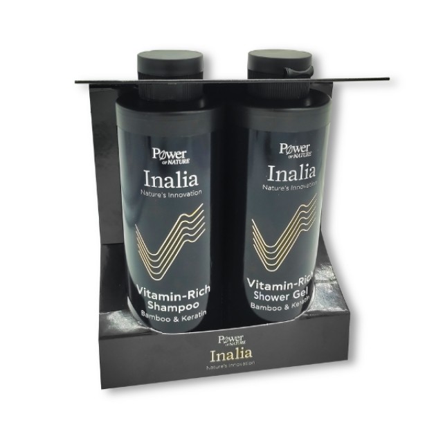 Inalia Vitamin-Rich Shampoo & Shower Gel Bamboo & Keratin, Σαμπουάν για Δύναμη & Όγκο & Αφρόλουτρο 2x250ml