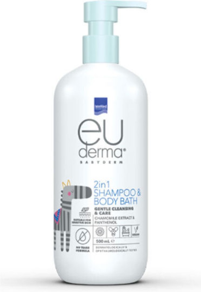 Intermed Euderma Babyderm 2in1 Shampoo & Body Bath Παιδικό Σαμπουάν & Αφρόλουτρο 500ml