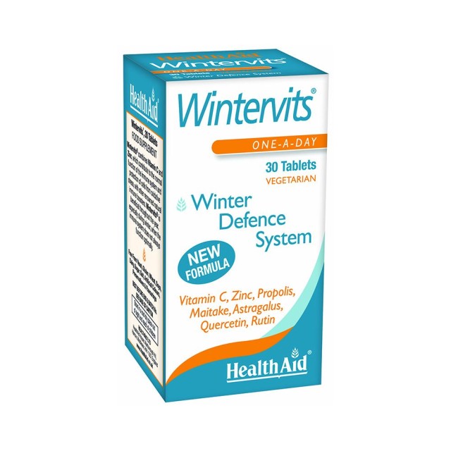 Health Aid Wintervits, Συμπλήρωμα Διατροφής Δυνατό Ανοσοποιητικό Σύστημα Χωρίς Γλουτένη, Ζάχαρη, Αλάτι 30 Ταμπλέτες