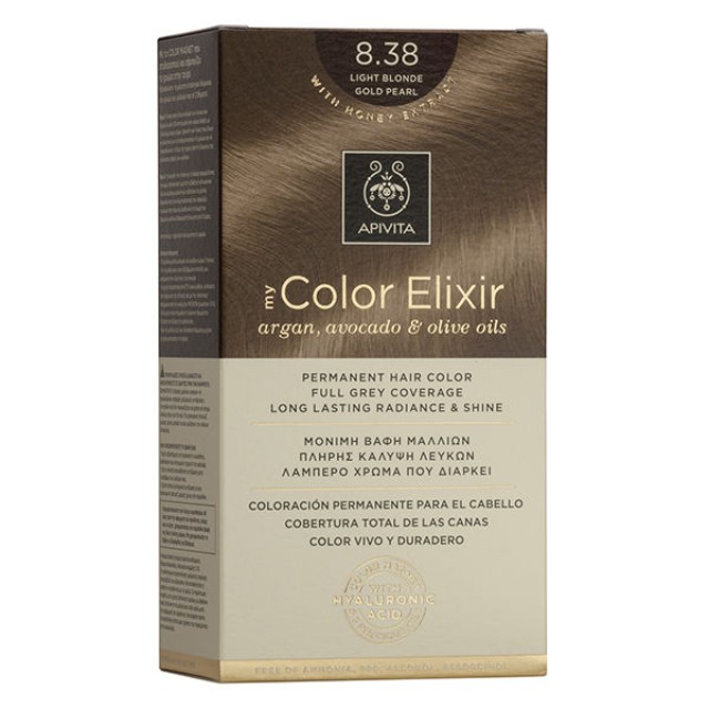 Apivita Βαφή Μαλλιών My Color Elixir Ξανθό Ανοιχτο Μελί Περλέ/Light Blonde Gold Pearl No 8.38