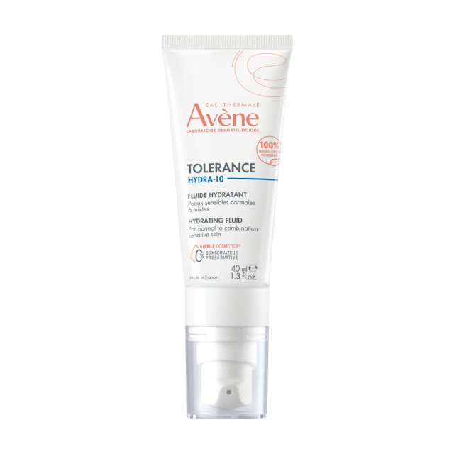 Avene Tolerance HYDRA 10 Fluide Hydratante, Ενυδατικό Fluid για Ευαίσθητο Κανονικό- Μικτό Δέρμα 40ml