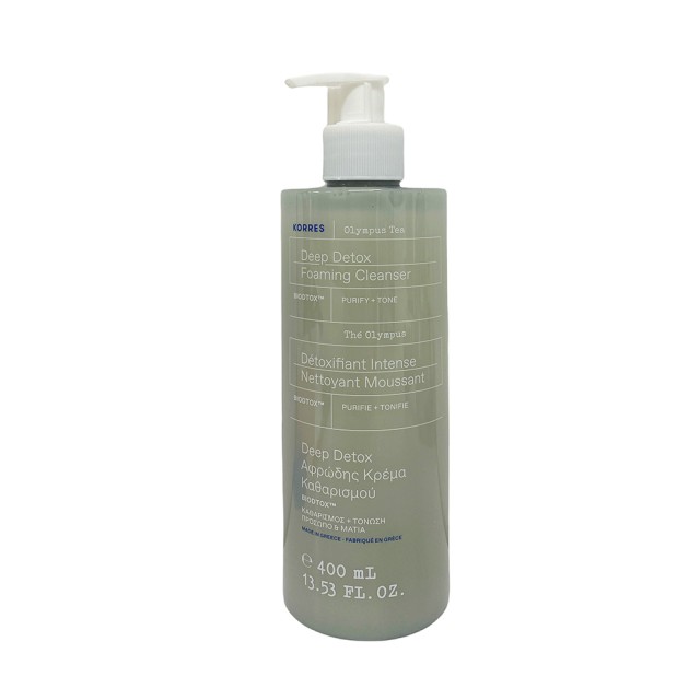 Korres Deep Detox Foaming Cleanser Τσάι Του Ολύμπου, Αφρώδης Κρέμα Καθαρισμού 400ml