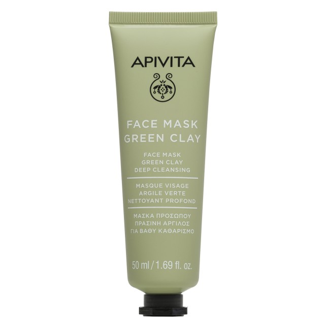 Apivita Green Clay Face Mask, Μάσκα Για Βαθύ Καθαρισμό με Πράσινη Άργιλο 50ml