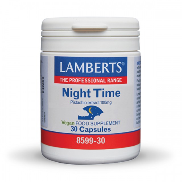 Lamberts Night Time Pistachio Extract Συμπλήρωμα Διατροφής Για Βελτίωση Του Ύπνου Με Εκχύλισμα Κελυφωτού Φιστικιού 30caps