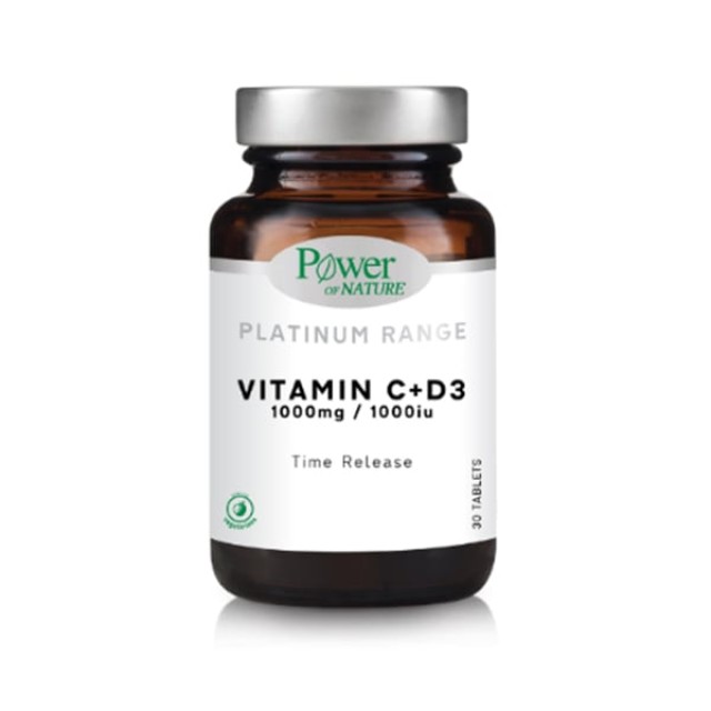 Power Of Nature  Platinum Range Vitamin C 1000mg  & Vitamin D3 1000iu 30 Ταμπλέτες