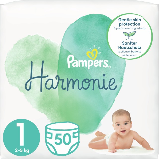 Pampers Harmonie Νο1 2-5kg Πάνες 50τεμ