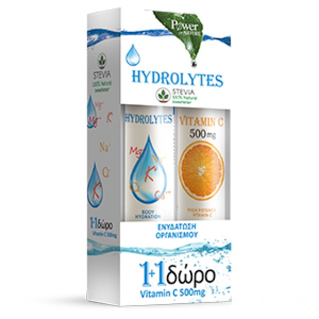 Power Health Hydrolytes Stevia 20eff.tabs & Δώρο Vit.C 500mg 20eff.tabs.