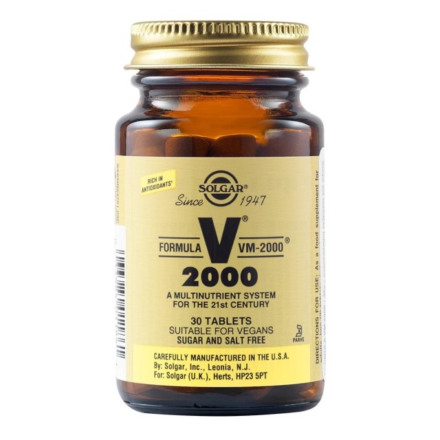 Solgar Formula VM 2000 Πολυβιταμίνη για Ενέργεια & Τόνωση του Οργανισμού 30 Tablets