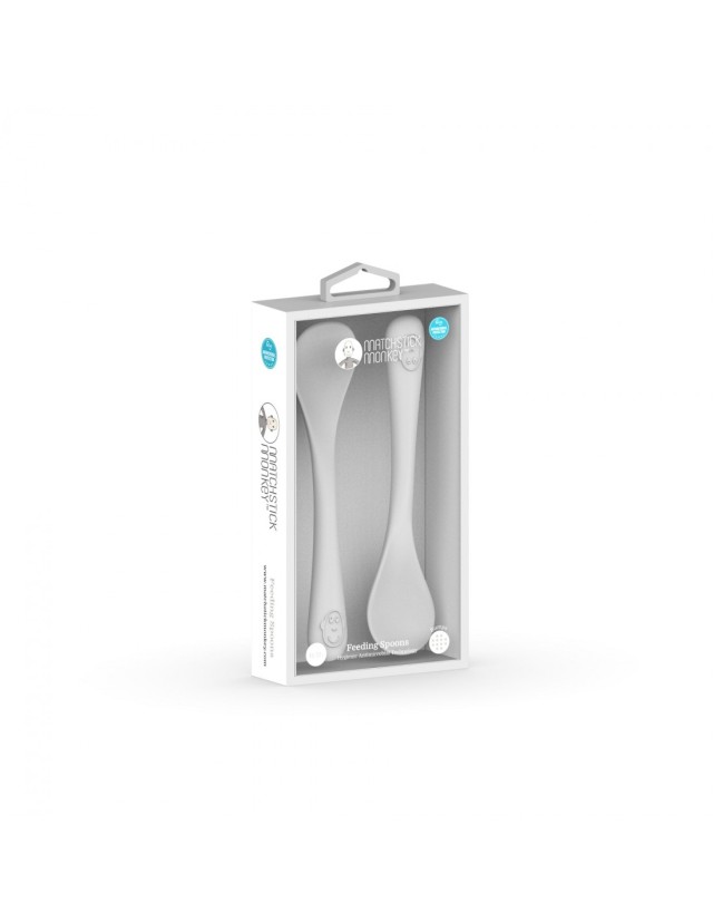 Matchstick Monkey Feeding Spoons 12m+ Κουταλάκια Ταΐσματος, Χρώμα Γκρι 2 Τεμάχια