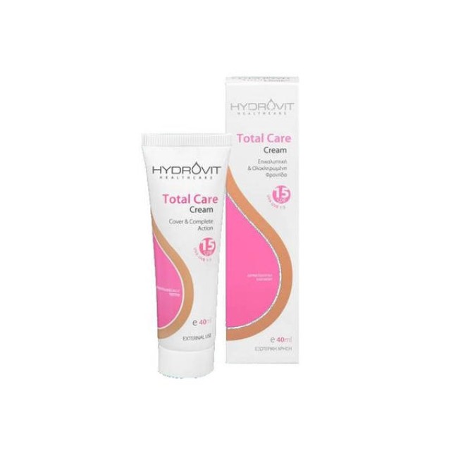 Hydrovit Total Care Cream SPF15 Καθημερινή Αντιρυτιδική & Ενυδατική Κρέμα Προσώπου με Χρώμα, 40ml