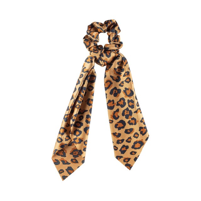 Dalee Hair Scrunchie με Κορδέλα Λεοπάρ Καφέ-Μαύρο 1τμχ