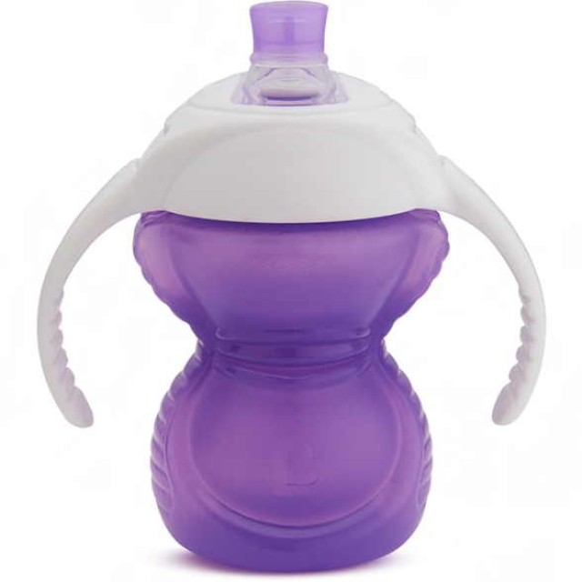 Munchkin Chew Proof Trainer Cup, Ποτήρι Με Λαβές και Μαλακό Στόμιο Σιλικόνης, Μωβ 237ml