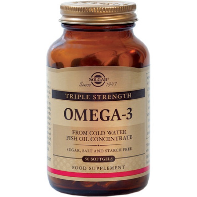 Solgar Omega-3 Triple Strength, Λιπαρά Οξέα 50 Μαλακές Κάψουλες