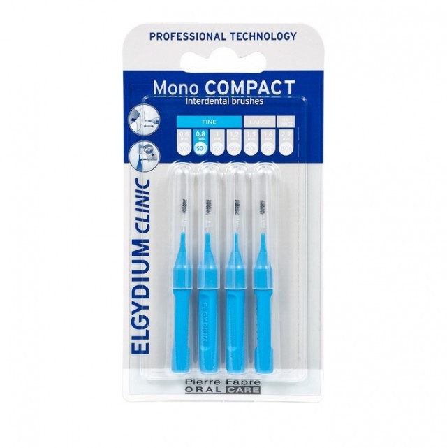 Elgydium Clinic Monocompact, Μεσοδόντια Βουρτσάκια 0.8mm Fine 4τμχ