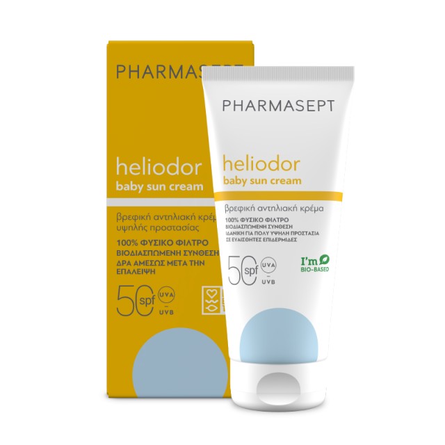 Pharmasept Heliodor Baby Sun Cream SPF50, Βρεφική Αντηλιακή Κρέμα με 100% Φυσικά Φίλτρα 100ml 